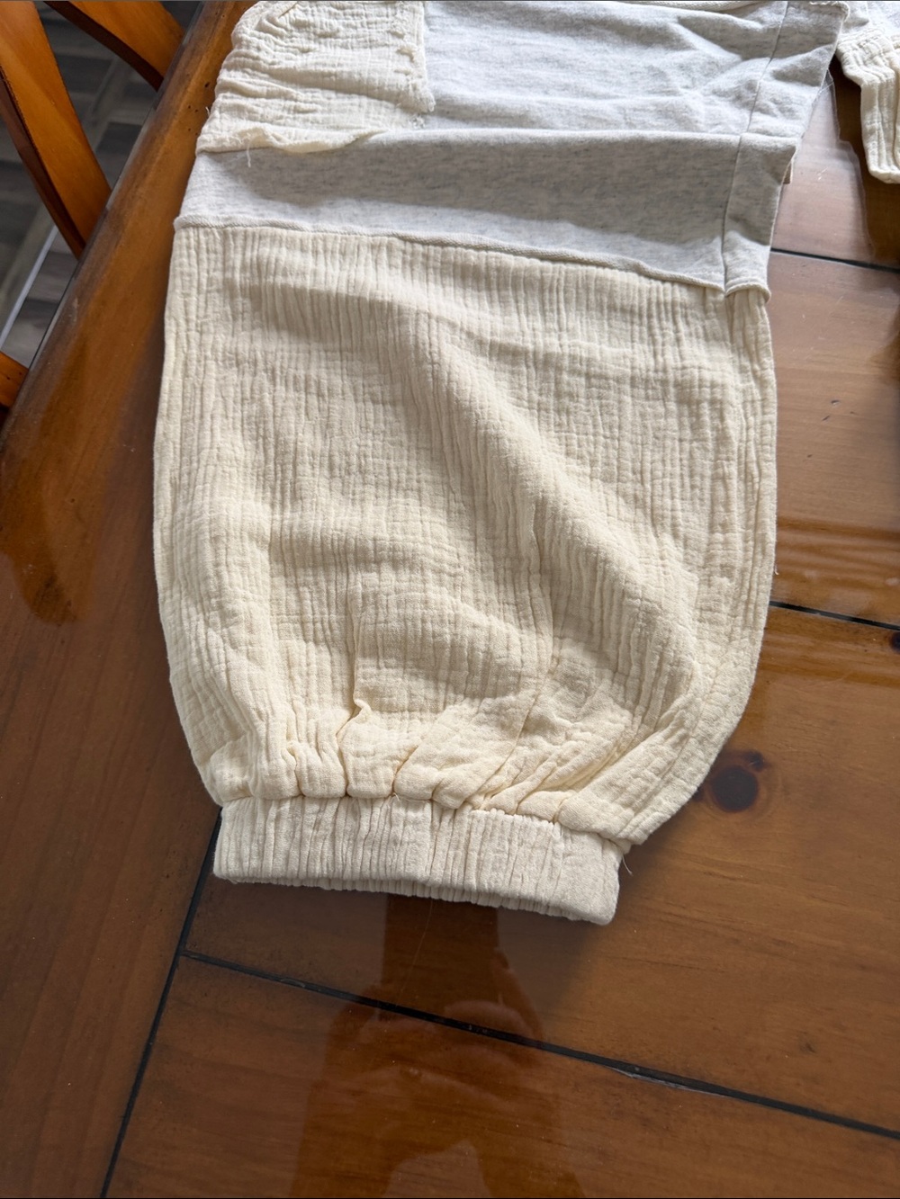 POL Neutral Patchwork Jogger Pants - Cream - Picture 8 of 12